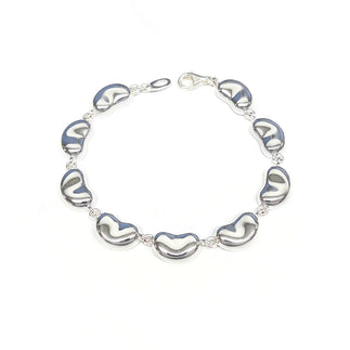 925 Silver Rhodium Plated Multiple Bean Wire Bracelet