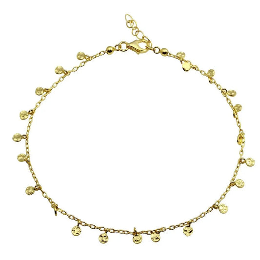 925 Sterling Silver Gold Plated Confetti Anklet