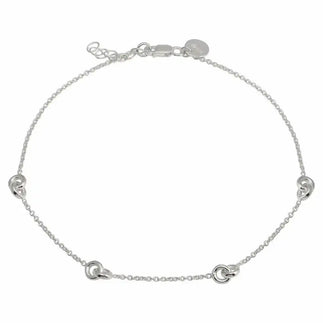 925 Sterling Silver Rhodium Plated Knotted Anklets