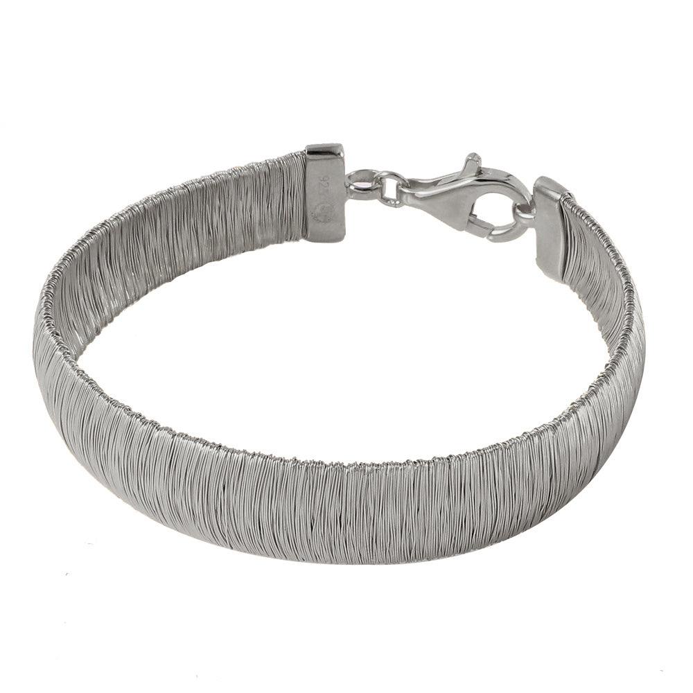 925 Silver Rhodium Plated Wheat Thick Italian Bracelet