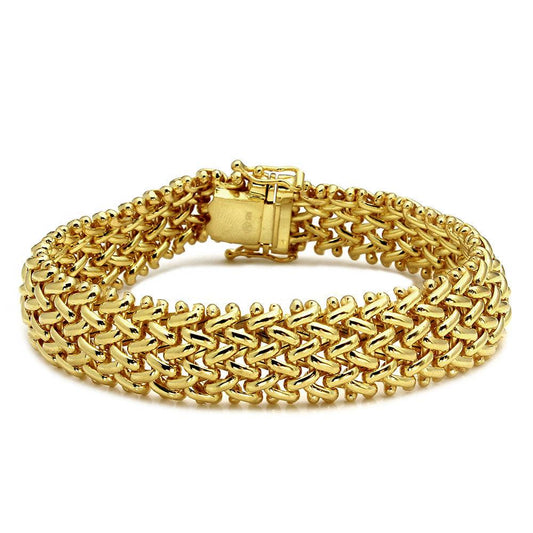 925 Sterling Silver Gold Plated Braided Bracelet
