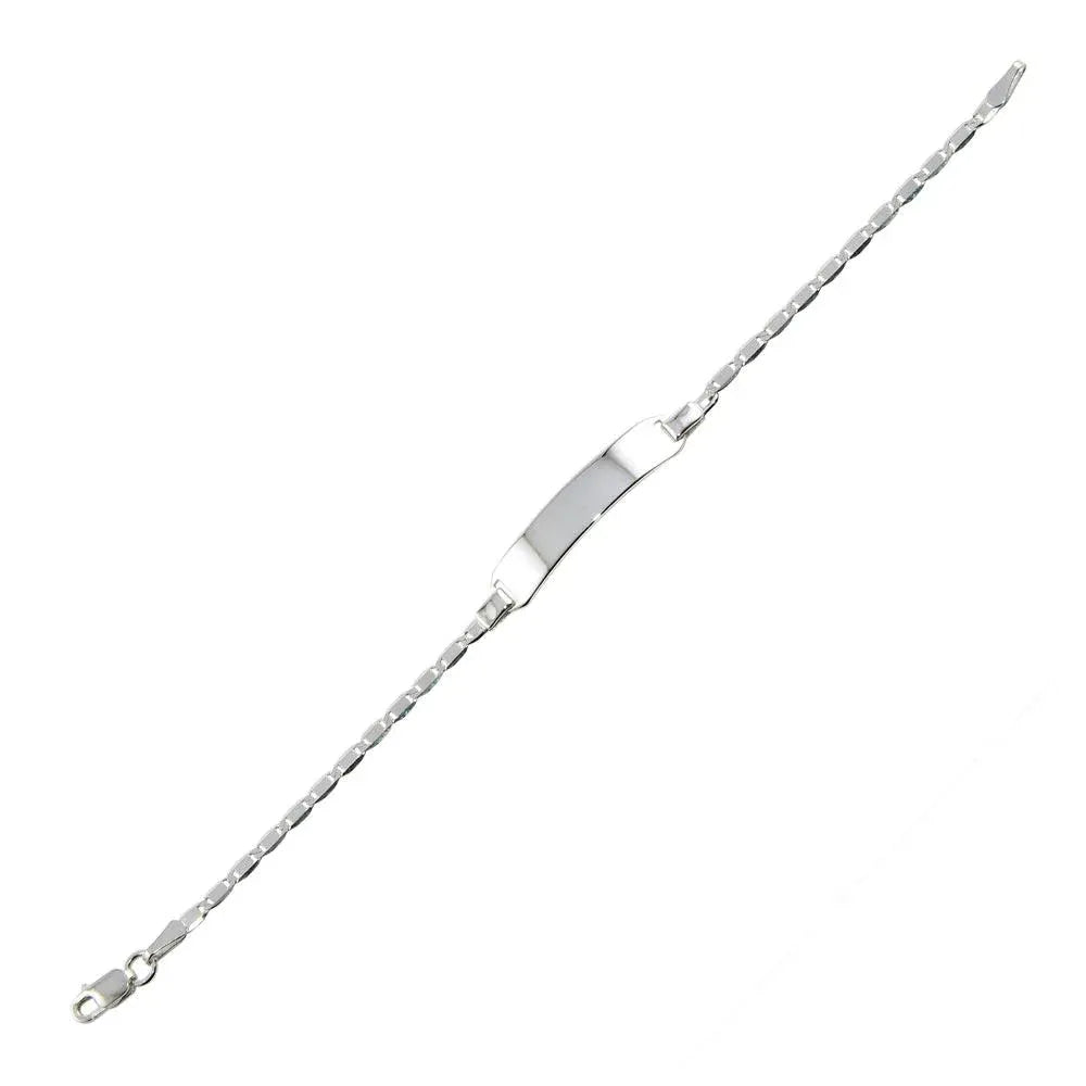 925 Sterling Silver Rhodium Plated 2.5mm Vale Baby Bracelet ID Bracelet