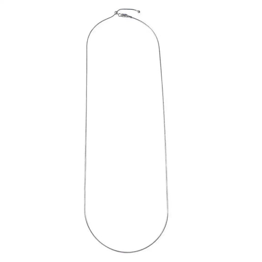 925 Sterling Silver Rhodium Plated Round Snake Slider Adjustable Chain Necklace