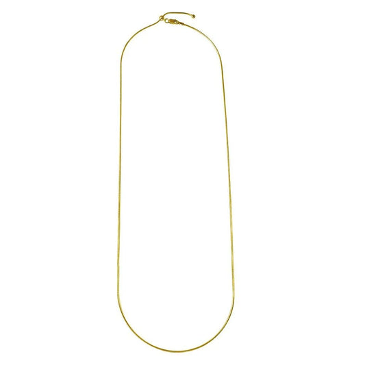 925 Sterling Silver Gold Plated Round Snake Slider Adjustable Chain Necklace