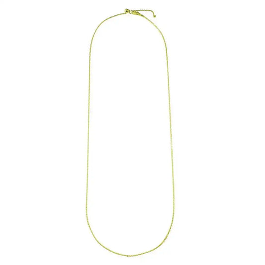 925 Sterling Silver Gold Plated Flat Rolo Slider Adjustable Chain Necklace