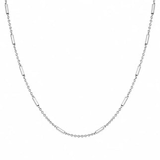925 Sterling Silver Rhodium Plated Cross Slider Tube Chain with Cross Dangle Necklace