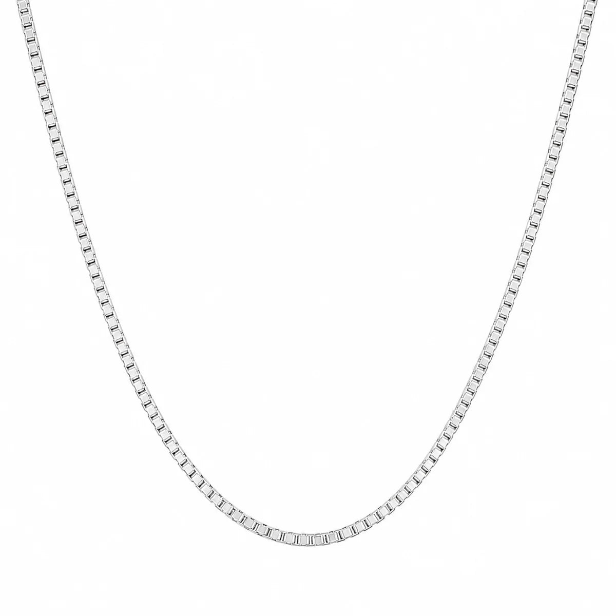 925 Sterling Silver Plated Adjustable Box Slider Chain with Hanging Heart Necklace