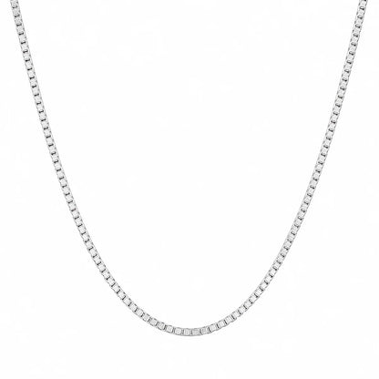925 Sterling Silver Plated Adjustable Box Slider Chain with Hanging Heart Necklace
