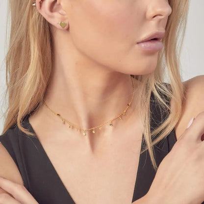 925 Sterling Silver Gold Plated Confetti Choker Necklace