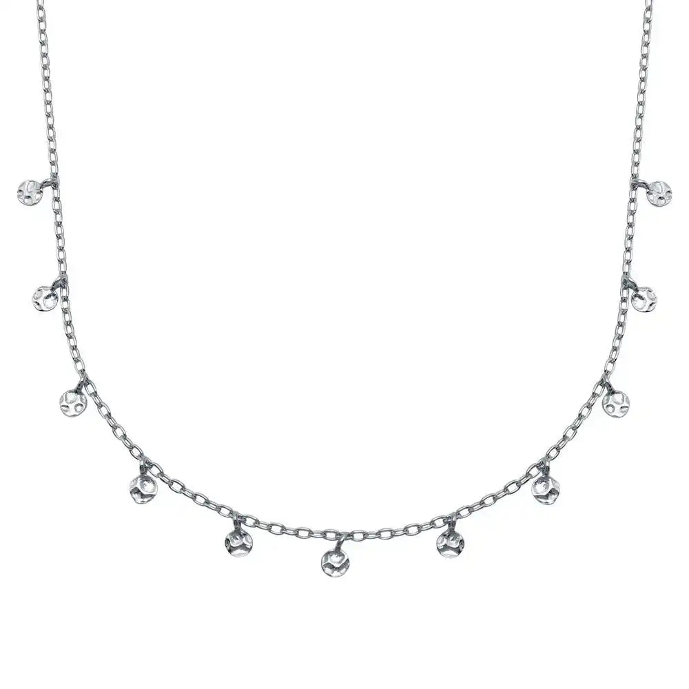 925 Sterling Silver Rhodium Plated Confetti Choker Necklace