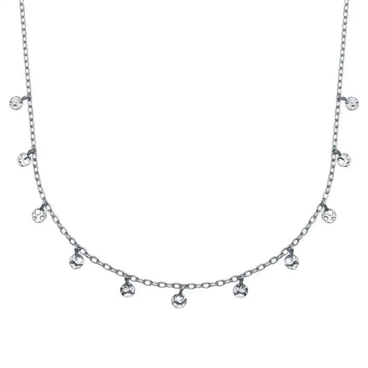 925 Sterling Silver Rhodium Plated Confetti Choker Necklace