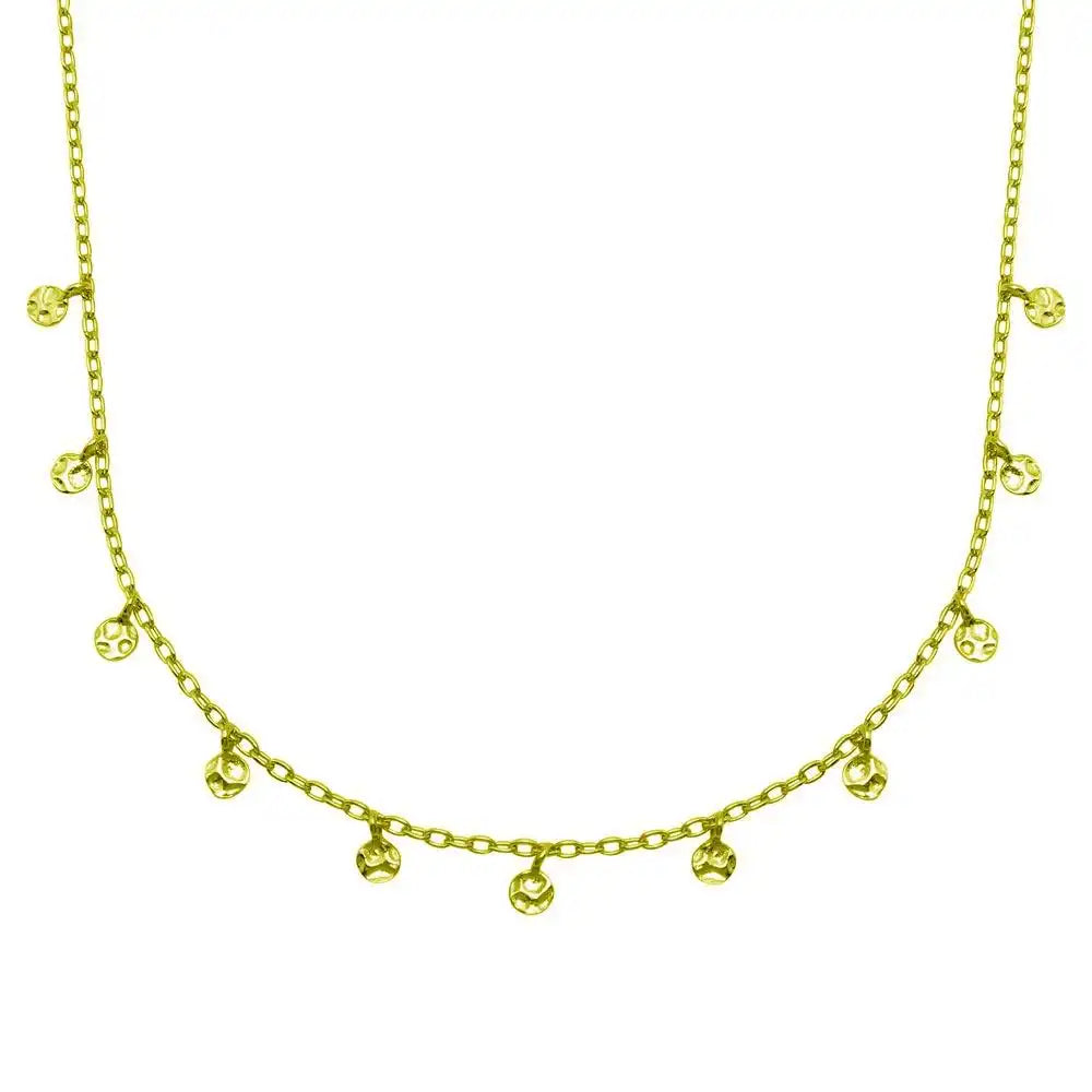 925 Sterling Silver Gold Plated Confetti Choker Necklace