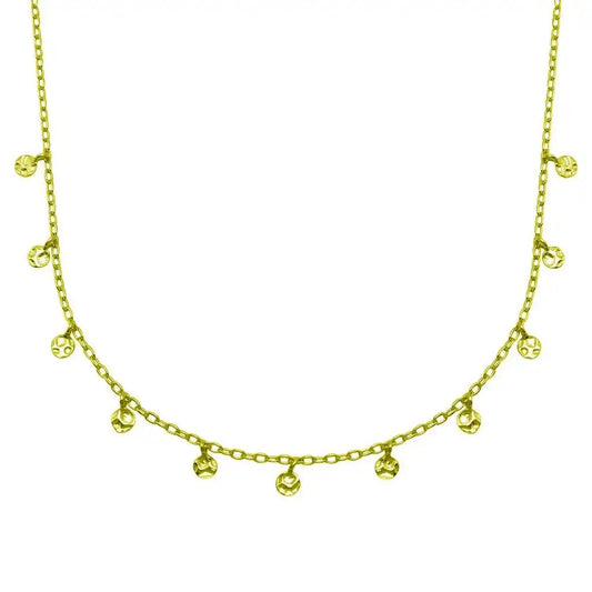 925 Sterling Silver Gold Plated Confetti Choker Necklace