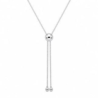 925 Sterling Silver Rhodium Plated Adjustable Box Slider Chain
