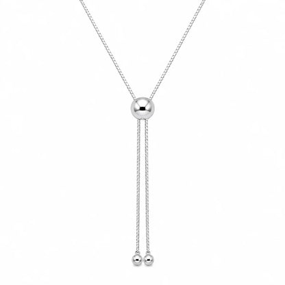 925 Sterling Silver Rhodium Plated Adjustable Box Slider Chain
