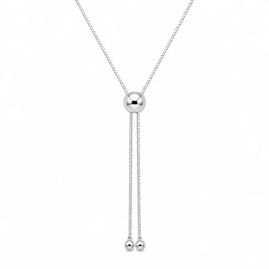 925 Sterling Silver Rhodium Plated Adjustable Box Slider Chain