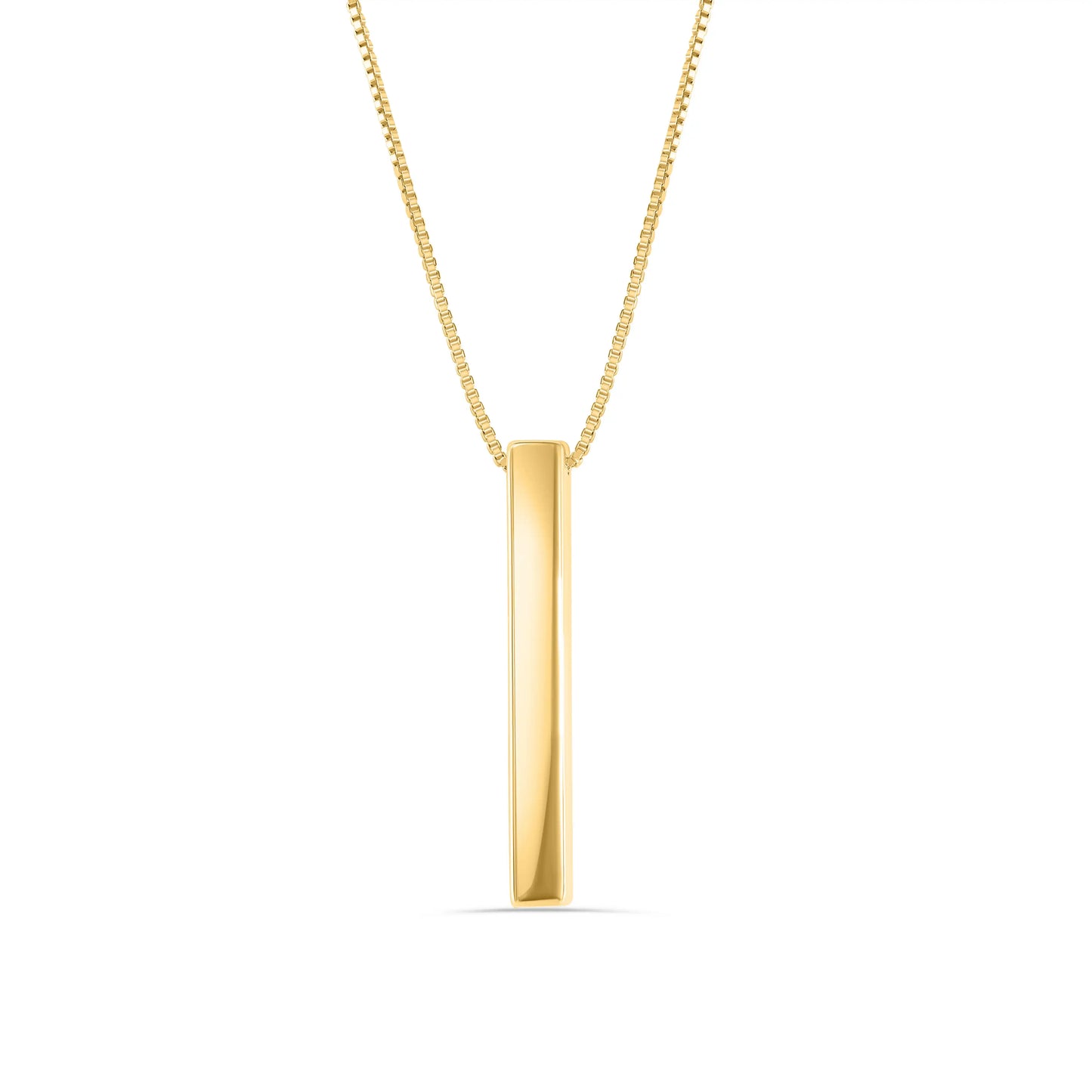 925 Sterling Silver Gold Plated Drop Down Bar Necklace