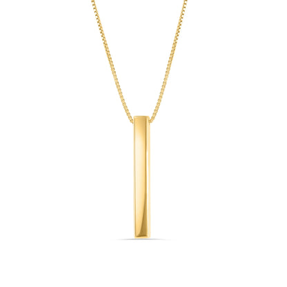 925 Sterling Silver Gold Plated Drop Down Bar Necklace