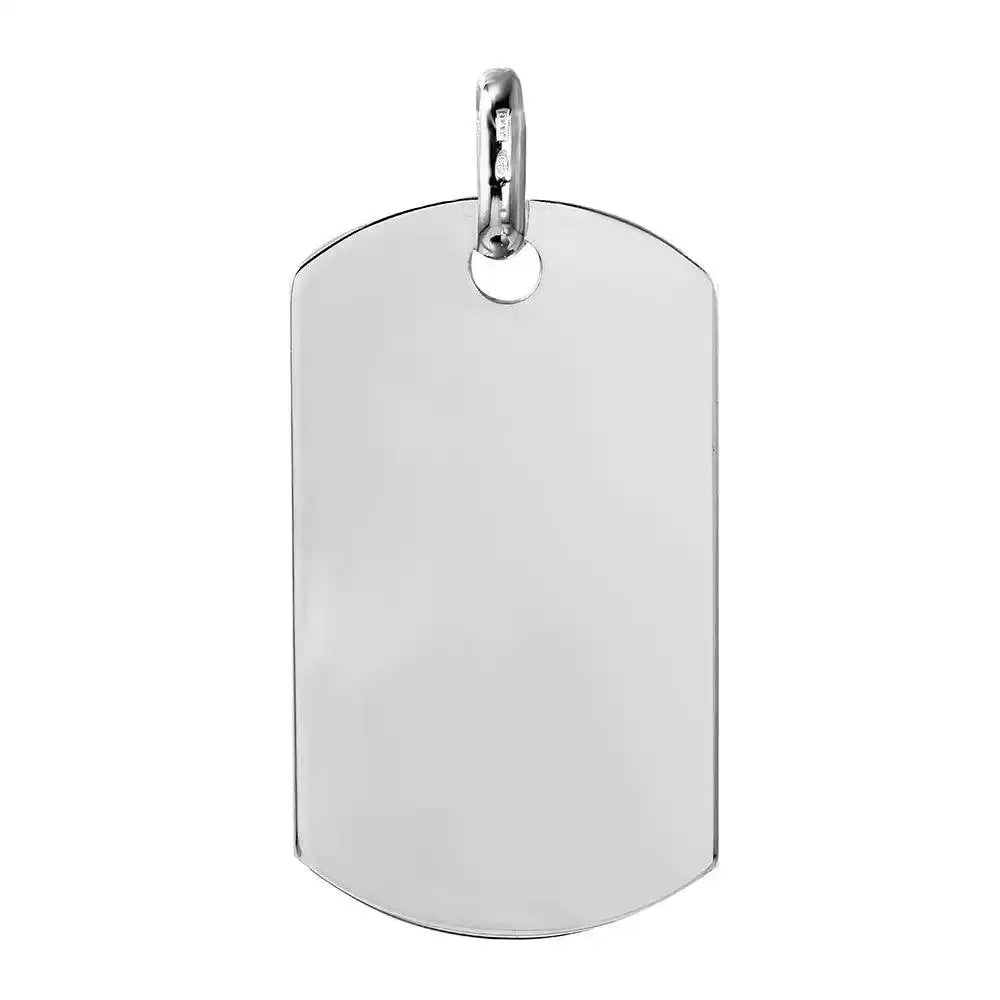 925 Sterling Silver Plain Dogtag 50mm x 29mm