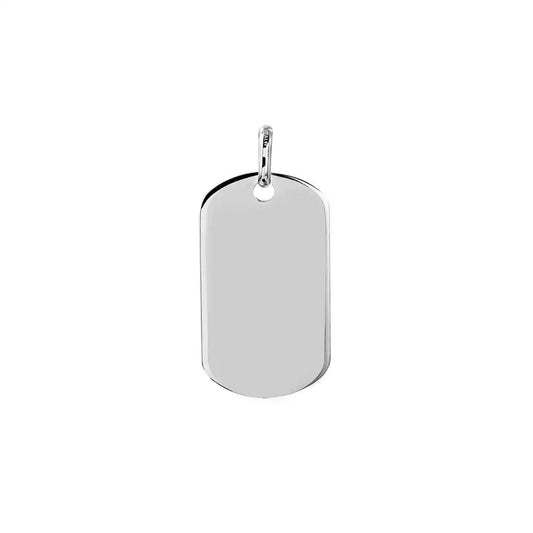 925 Sterling Silver High Polished Plain Dogtag 30mm x 19mm
