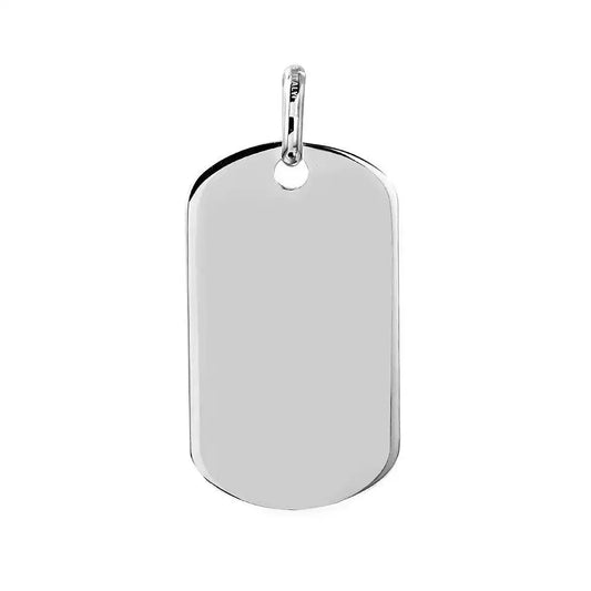 925 Sterling Silver Plain Dogtag 40mm x 23mm