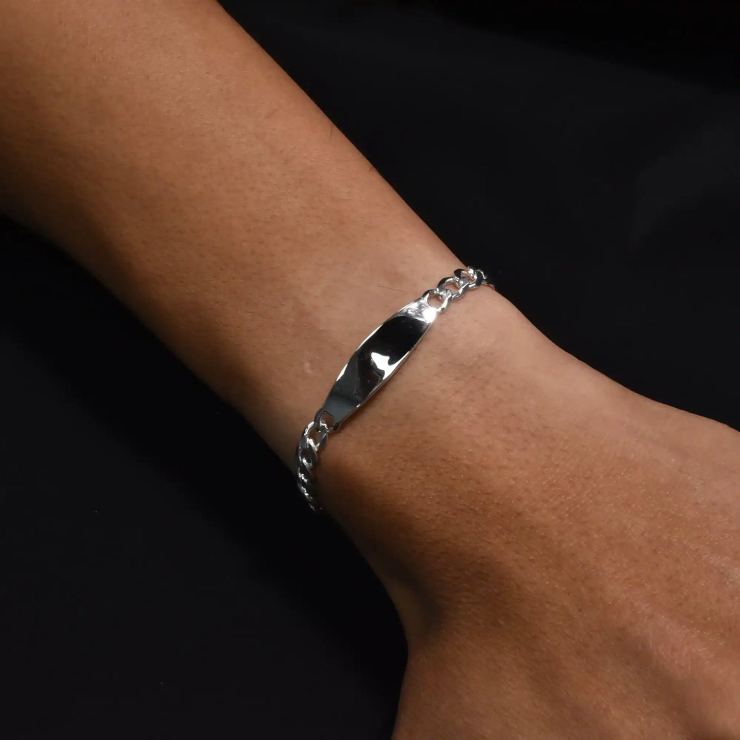 925 Sterling Silver Curb ID 5.8mm 7 Inches Bracelet