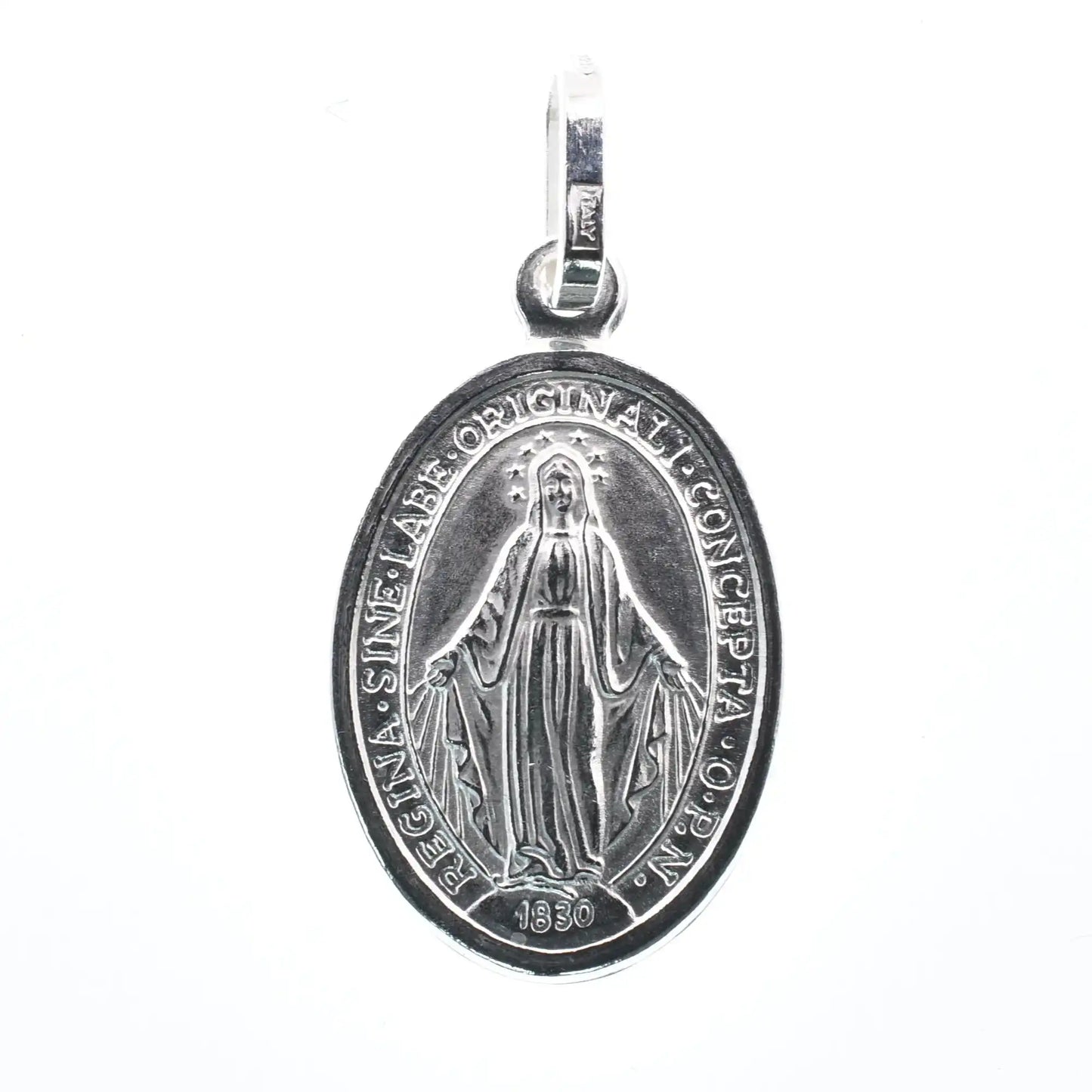 925 Sterling Silver Rhodium Plated Maria Concepita Senza Peccato Pendant