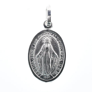 925 Sterling Silver Rhodium Plated Maria Concepita Senza Peccato Pendant
