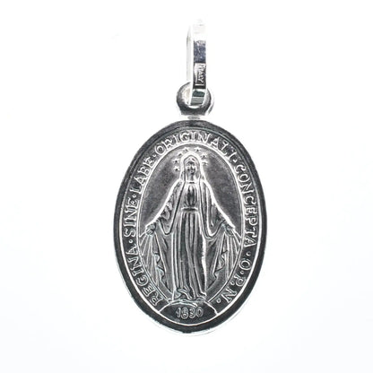 925 Sterling Silver Rhodium Plated Maria Concepita Senza Peccato Pendant
