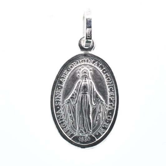 925 Sterling Silver Rhodium Plated Maria Concepita Senza Peccato Pendant