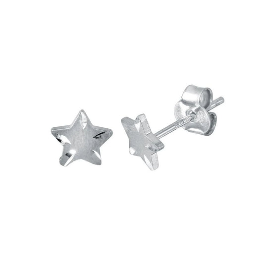 925 Sterling Silver Rhodium Plated DC Star Earrings