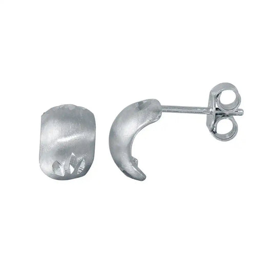 925 Sterling Silver Rhodium Plated DC huggie hoop Semi Hoop Earrings