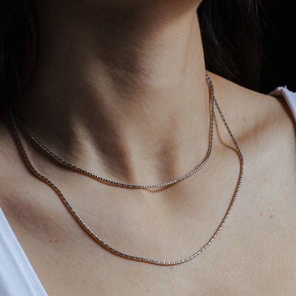 925 Sterling Silver Rhodium Plated Correana Chain 1.4mm