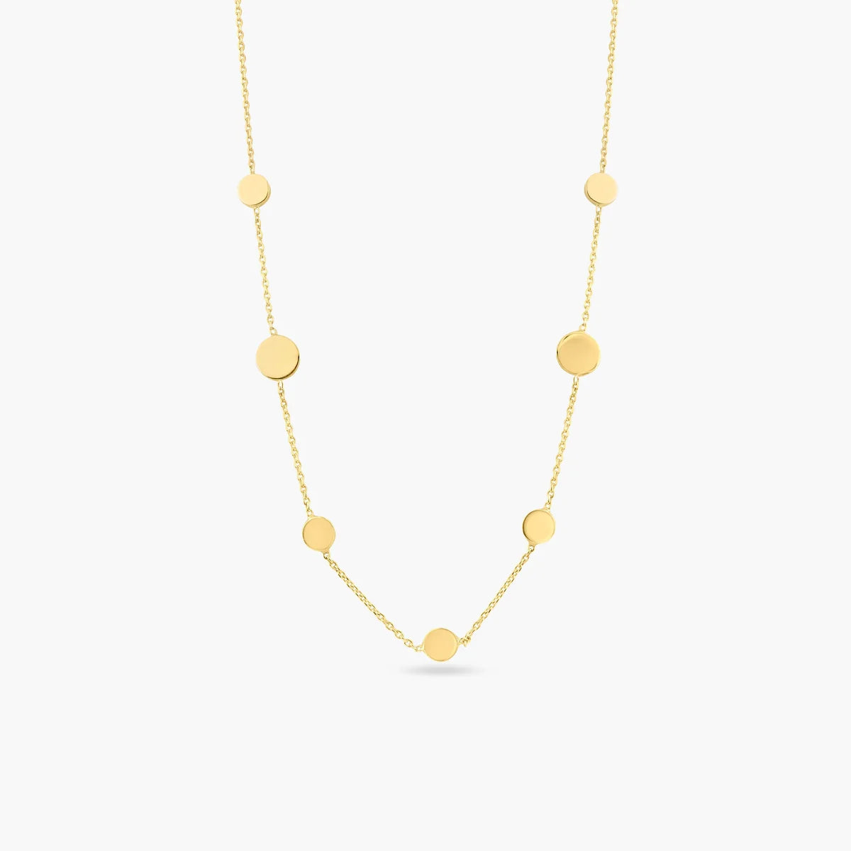 925 Sterling Silver Gold Plated Disc Chain Necklace