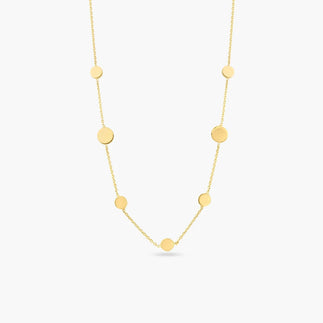 925 Sterling Silver Gold Plated Disc Chain Necklace