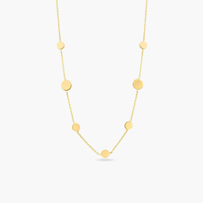 925 Sterling Silver Gold Plated Disc Chain Necklace