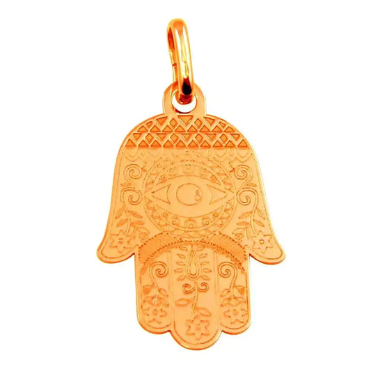 925 Sterling Silver Rose Gold Plated Small Hamsa Pendant