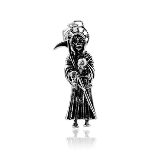 925 Sterling Silver Oxidized Grim Reaper Pendant