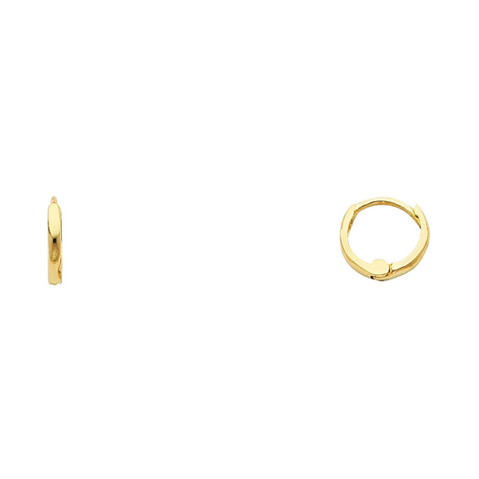 14K Yellow Gold High-Polished Plain Hoop Earrings aprox 1/4" in diameter