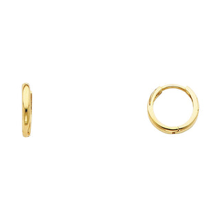 14K Yellow Gold High-Polished Plain Hoop Earrings aprox 1/2