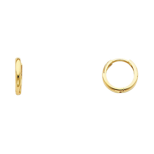 14K Yellow Gold High-Polished Plain Hoop Earrings aprox 1/2" in diameter