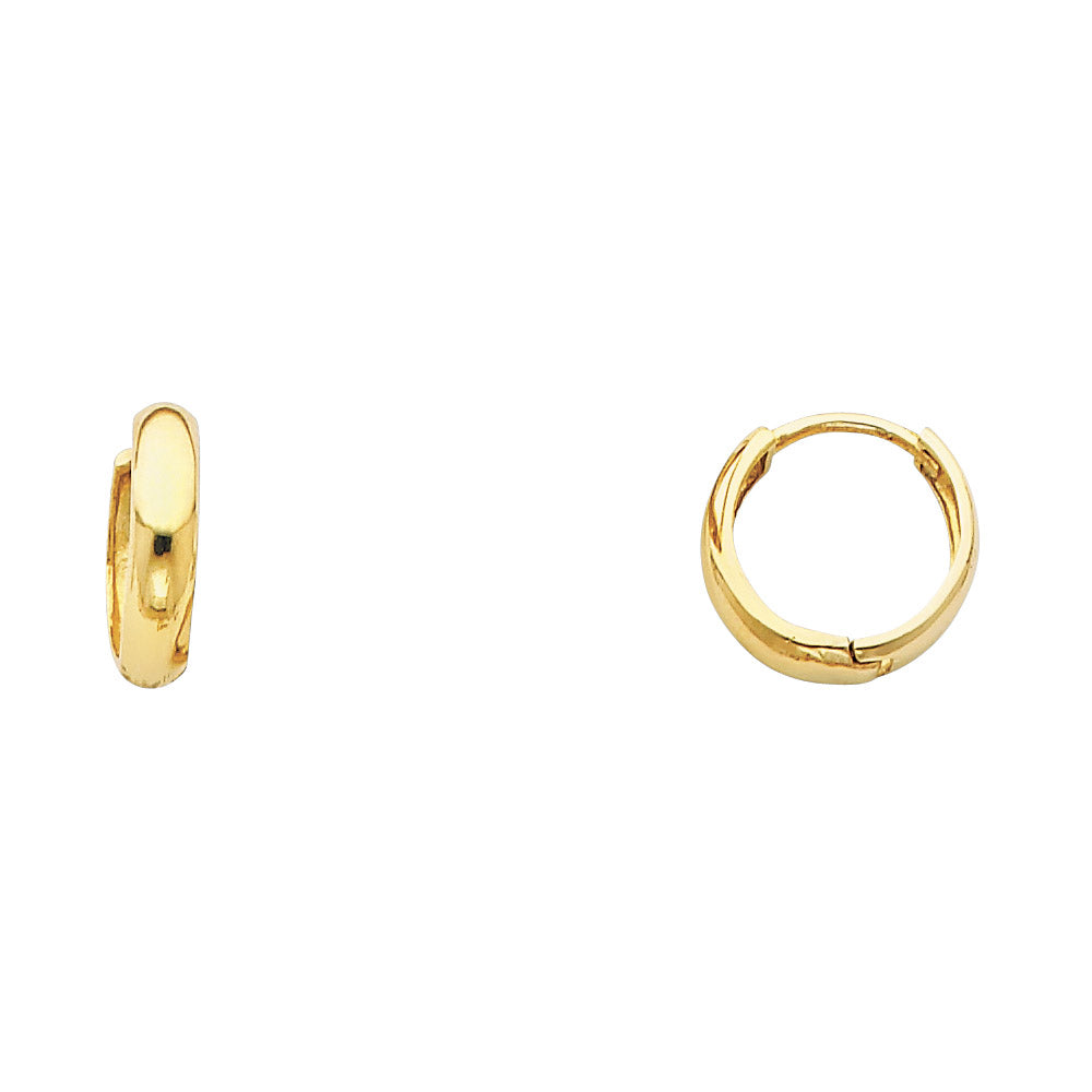 14K Yellow Gold High-Polished Plain Hoop Earrings aprox 1/2" in diameter