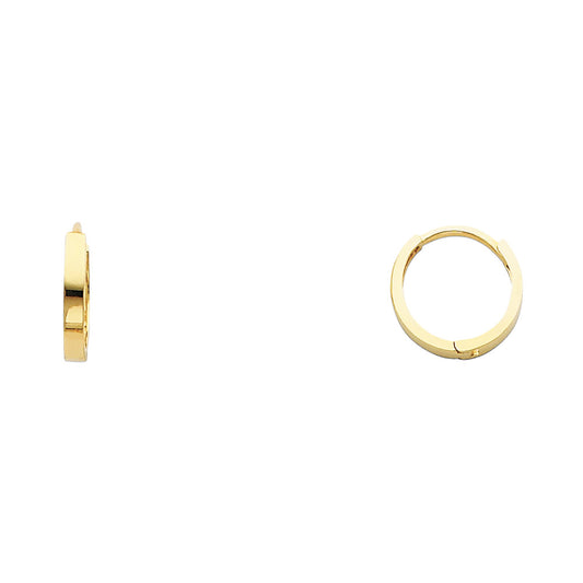 14K Yellow Gold High-Polished Plain Hoop Earrings aprox 1/2" in diameter