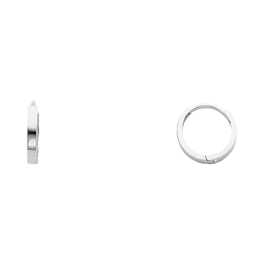 14K White Gold High-Polished Plain Hoop Earrings aprox 1/2" in diameter