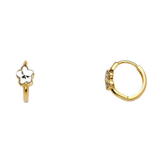 14K Two-Tone Gold Children’s Flower Earrings