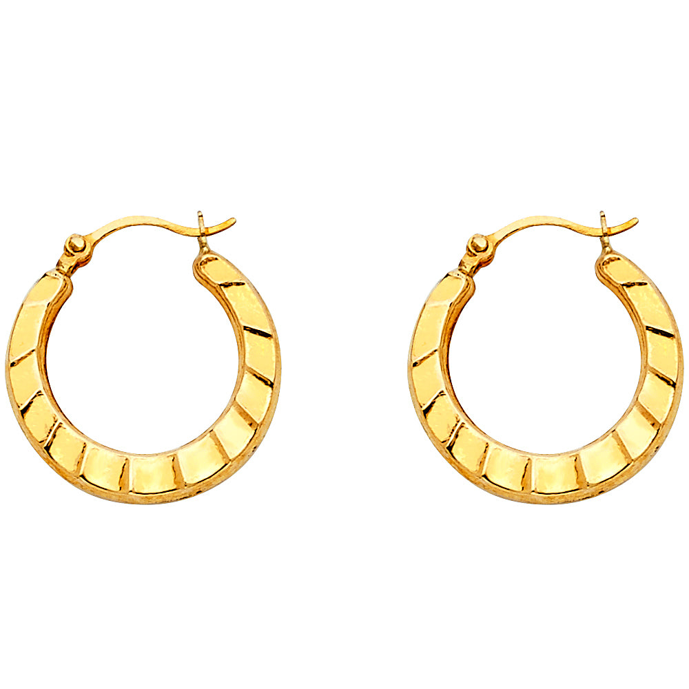 14K Yellow Gold Women's Hoop Earrings