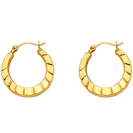 14K Yellow Gold Women's Hoop Earrings