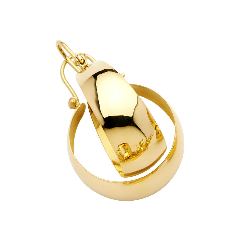 14K Yellow Gold Women’s Hoop Earrings aprox 3/4" tall