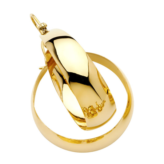 14K Yellow Gold Women’s Hoop Earrings aprox 1 1/4" tall