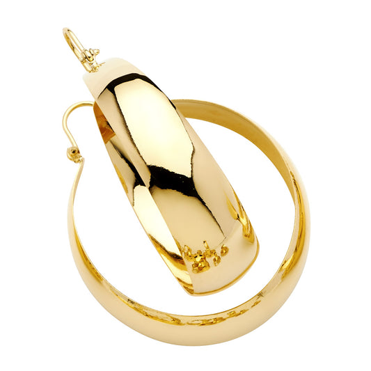 14K Yellow Gold Women’s Hoop Earrings aprox 1 1/2" tall